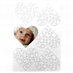 Toon details voor Subli Karton Puzzle Hart A4 - 6 x 21 stukjes 9,3 x 10,5 cm. Afbeelding van Subli Karton Puzzle Hart A4 - 6 x 21 stukjes 9,3 x 10,5 cm.