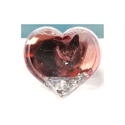 Toon details voor Photoglobe Hart 6,5 x 9 cm. - met zilveren hartjes Afbeelding van Photoglobe Hart 6,5 x 9 cm. - met zilveren hartjes