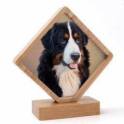 Toon details voor Subli Photoframe Diamant - Bamboe naturel 13 cm. Afbeelding van Subli Photoframe Diamant - Bamboe naturel 13 cm.