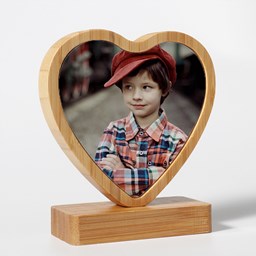 Toon details voor Subli Photoframe Hart - Bamboe naturel 13 cm. Afbeelding van Subli Photoframe Hart - Bamboe naturel 13 cm.