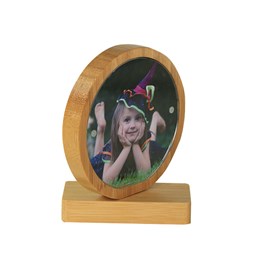 Toon details voor Subli Photoframe Rond - Bamboe naturel 13 cm. Afbeelding van Subli Photoframe Rond - Bamboe naturel 13 cm.