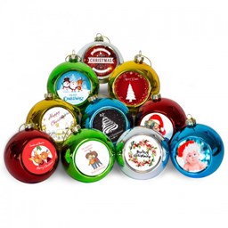 Toon details voor Subli Kerstballen 8 cm. drukvlak 5 cm. - 10 ballen in doos Afbeelding van Subli Kerstballen 8 cm. drukvlak 5 cm. - 10 ballen in doos