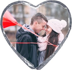 Toon details voor Subli Leisteen wit glans 14 x 14 cm. - hart model Afbeelding van Subli Leisteen wit glans 14 x 14 cm. - hart model