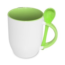 Toon details voor Subli Spoon Mug Licht Groen - beker 330 ml. + lepel Afbeelding van Subli Spoon Mug Licht Groen - beker 330 ml. + lepel