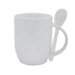 Toon details voor Subli Spoon Mug Wit beker 330 ml. + lepel Afbeelding van Subli Spoon Mug Wit beker 330 ml. + lepel