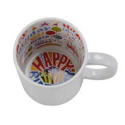 Toon details voor Subli Motto Mug Happy Birthday - beker 330 ml. Afbeelding van Subli Motto Mug Happy Birthday - beker 330 ml.