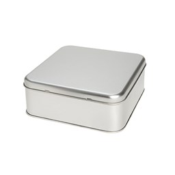 Toon details voor Subli Koekblik 165 x 165 x 67 mm. - zilver vierkant met deksel Afbeelding van Subli Koekblik 165 x 165 x 67 mm. - zilver vierkant met deksel