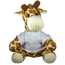 Toon details voor Pluche Sleutelhanger - Giraffe met shirt Afbeelding van Pluche Sleutelhanger - Giraffe met shirt