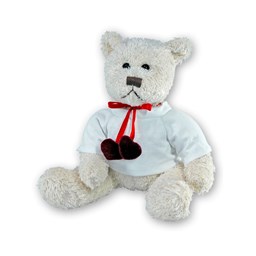 Toon details voor Pluche Teddy Bear Wit 24 cm. - met 2 hartjes en t-shirt Afbeelding van Pluche Teddy Bear Wit 24 cm. - met 2 hartjes en t-shirt
