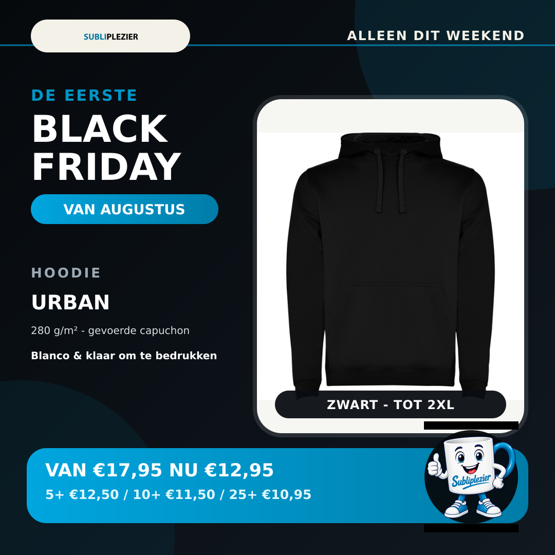 Afbeelding van Black Friday Hoodie - Urban Black 